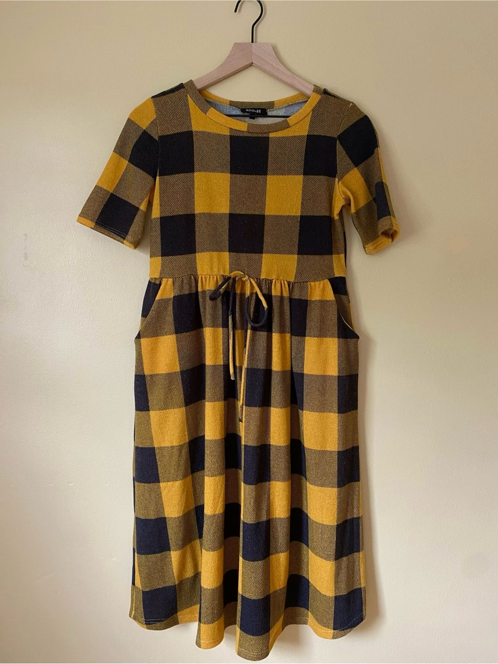 Roolee Buffalo Check Midi Dress W/ Pockets!